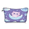 Cute Moon Cat Print Polyester Cosmetic Zipper Pouches PW-WGE2010-03-1