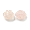 Natural Rose Quartz Carved Flower Beads G-O156-B-38-2