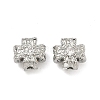 Brass Clear Cubic Zirconia Beads KK-D228-14P-1