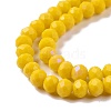 Electroplate Opaque Solid Color Glass Beads Strands EGLA-A044-P6mm-L04-3