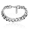 Chunky Aluminum Curb Chain Necklaces for Women NJEW-K261-01C-P-1