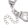 Alloy Handcuff with Freedom Link Chain Necklaces for Men Women BJEW-JB10128-01-4