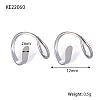 Anti-Tarnish Rhodium Plated 925 Sterling Silver Double Hoop Twist Earrings for Single Piercing GI7057-1-2