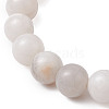 Round Natural Dendritic Agate Beaded Stretch Bracelets for Women BJEW-JB11045-02-3