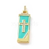 Brass Micro Pave Cubic Zirconia Enamel Pendants KK-G460-04G-2