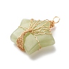 Natural Green Aventurine Pendants PALLOY-JF01634-01-2