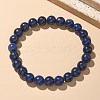 Natural Lapis Lazuli(Dyed) Bead Stretch Bracelets BJEW-K212-B-047-6