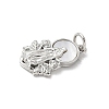 Brass Pave Natural White Shell Religion Pendants KK-S522-23P-C-2