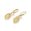 Brass Clear Cubic Zirconia Hoop Earrings EJEW-M045-01V-2