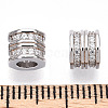 Rhodium Plated 925 Sterling Silver Micro Pave Cubic Zirconia Beads STER-T004-93P-3