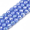 Electroplate Opaque Solid Color Glass Beads Strands EGLA-N002-26-A03-1