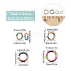 SUNNYCLUE 200Pcs 4 Styles Rainbow Color Stainless Steel Open Jump Rings STAS-SC0003-96-2