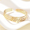 304 Stainless Steel Cuff Bangles for Women BJEW-B120-07G-03-2