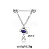 316L Surgical Stainless Steel Cubic Zirconia Planet Nipple Nail Rings WGC6B75-02-1