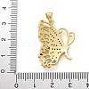 Butterfly Brass Micro Pave Cubic Zirconia Pendants KK-M319-11G-3