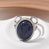 Oval Natural Gemstone Finger Rings RJEW-M062-02P-18-7