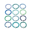 12Pcs 12 Colors Polymer Clay Heishi Sufer Stretch Necklaces Set BJEW-JB09910-1