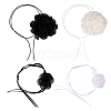 4Pcs 4 Styles Cloth & Polyester Flower Collar Choker Necklaces Set for Women Bride Wedding Party AJEW-TA0001-27-1