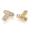 Brass Micro Pave Cubic Zirconia Pendants KK-N254-06G-T-2