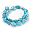 Flat Oval Gemstone Synthetic Turquoise Stone Beads Strands X-G-S113-11-2