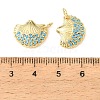 Brass Micro Pave Sky Blue Cubic Zirconia Charms CU-CBA6938-05G-07-3