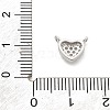 925 Sterling Silver Micro Pave Clear Cubic Zirconia Heart Charms STER-A034-01P-3