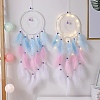 Iron Ring Woven Net/Web with Feather Wall Hanging Decoration PW-WG34969-01-2