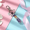 Glass Wishing Bottle with Natural Amethyst inside Pendant Decorations HJEW-JM01741-05-2