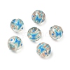 Luminous Handmade Enamel Gold Sand Glass Beads Strands LAMP-U004-08C-2