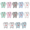 SUPERFINDINGS 14Pcs 7 Colors Tooth Food Grade Eco-Friendly Silicone Focal Beadsg SIL-FH0001-06-1