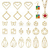 44Pcs 11 Styles Rack Plating Alloy Open Back Bezel Pendants FIND-TA0003-34-10