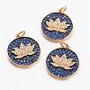 Brass Micro Pave Grade AAA Cubic Zirconia Pendants ZIRC-G052-01G-NR-1