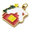 Christmas Theme Ion Plating(IP) 304 Stainless Steel Enamel Pendants STAS-Z104-01G-01-2