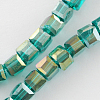 Electroplate Glass Beads Strands X-EGLA-R030-8x8mm-11-1