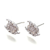 Eco-Friendly Brass Cubic Zirconia Stud Earrings Finding ZIRC-O028-01-2