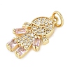 Rack Plating Brass Micro Pave Cubic Zirconia Pendants KK-H509-39G-01-2