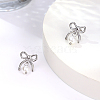 Elegant 304 Stainless Steel Bowknot Stud Earrings for Women WV7087-2-1