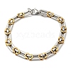 Two Tone 304 Stainless Steel Oval Link Chain Bracelet BJEW-B078-04GP-1