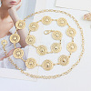Alloy with Iron Hollow Flat Round Link Chain Waist Belly Chains for Women FS-WG0D649-01-1
