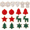 6 Sets 3 Style Mixed Shapes Wooden Ornaments sgDIY-SZ0003-38-1