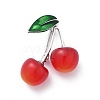 Cherry Alloy Red Enamel Pin Fruit Brooches JEWB-C037-14P-1