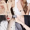 4Pcs 4 Style Stainless Steel Heart Link Bracelets Set BJEW-SW00106-03-4