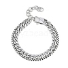 304 Stainless Steel Curb Chains Bracelets BJEW-S156-01P-1