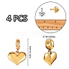 4Pcs 2 Colors 304 Stainless Steel European Dangle Charms OPDL-SZ0001-06-2