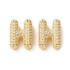 Rack Plating Brass Micro Pave Cubic Zirconia Slide Charms KK-C084-34G-H-1