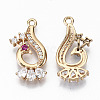 Brass Micro Pave Cubic Zirconia Pendants KK-S359-044A-RS-2