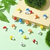 20Pcs 5 Colors Mushroom Handmade Lampwork Beads Strands LAMP-YW0001-23-4