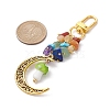 Alloy Hollow Moon & Lampwork Mushroom Pendant Decorations HJEW-JM01612-5