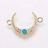 Brass Cubic Zirconia Links KK-P134-37G-1