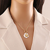 Summer Beach 304 Stainless Steel Pendant Paperclip Chain Necklaces STAS-Z105-07G-01-1